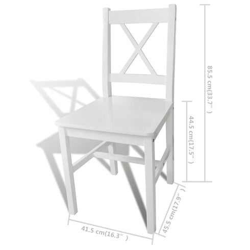 Maison Madeleine -  Dining Chairs 6 pcs White Pinewood